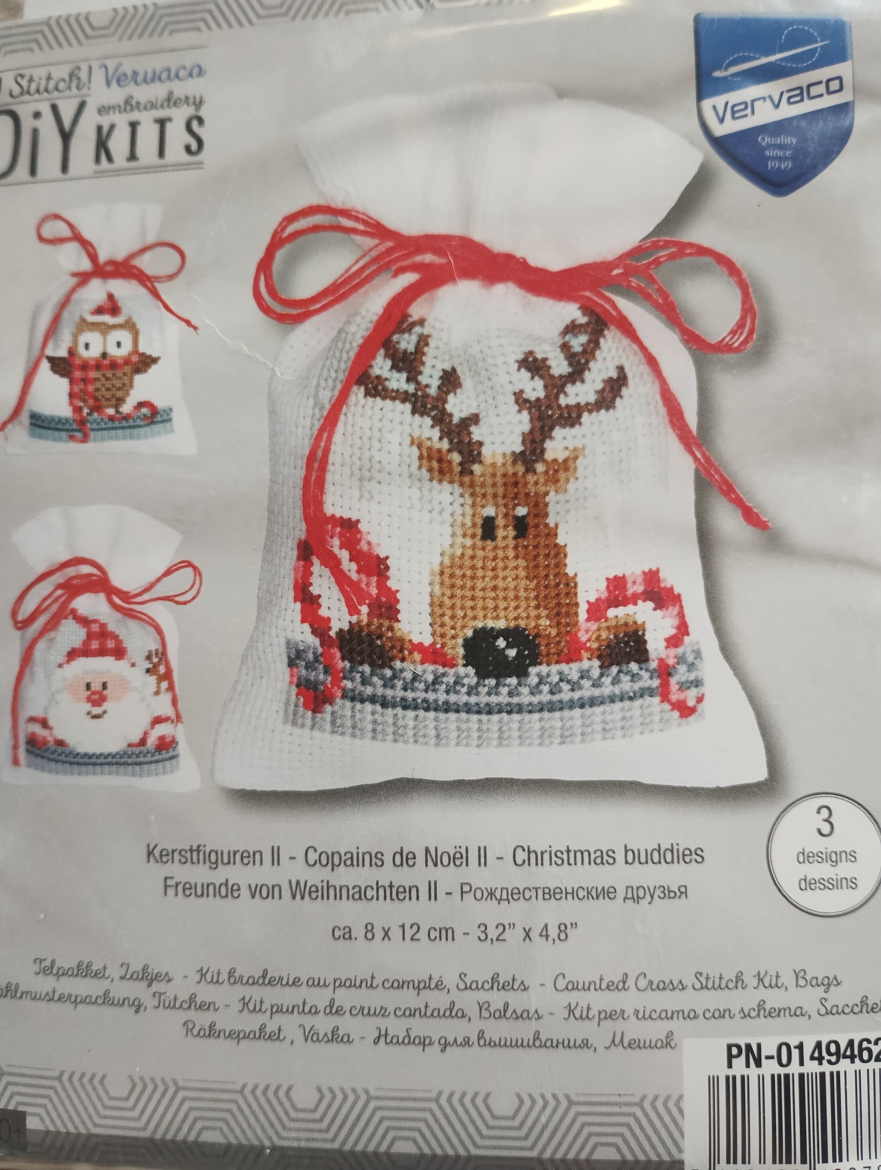 Broderisæt med tre små poser/sække