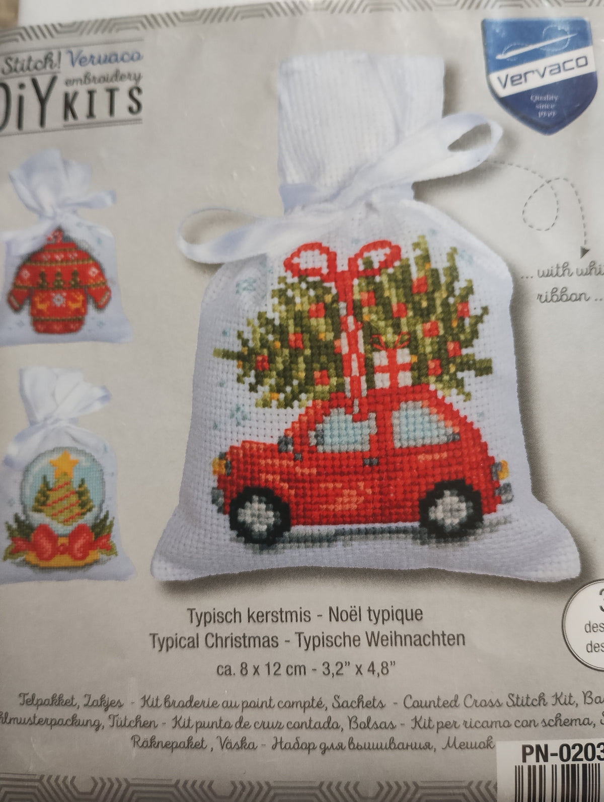 Broderisæt med tre små poser/sække